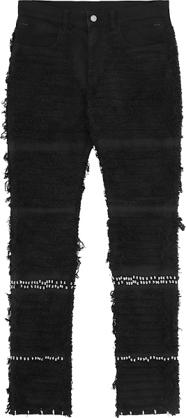 1017 Alyx 9sm Black Shredded Studded Denim Jeans
