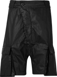 11 By Boris Bidjan Saberi Black Coated Cargo Shorts