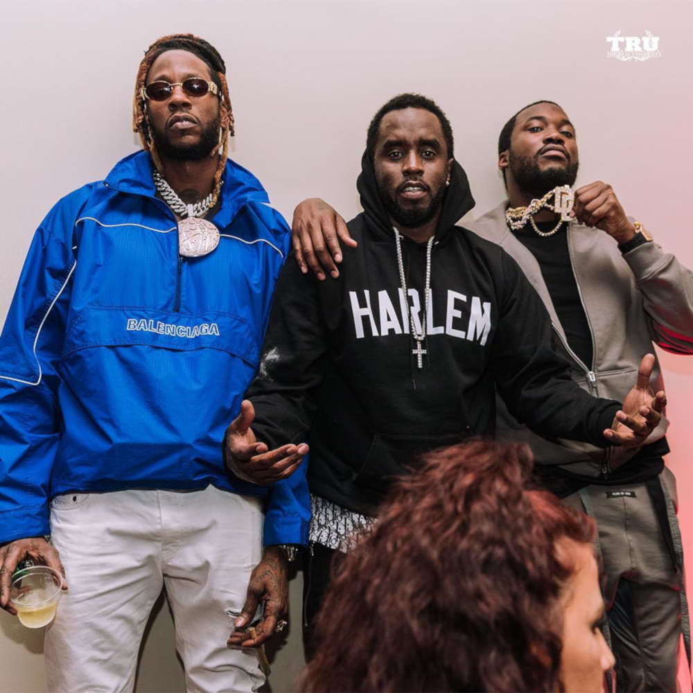2 Chainz Wearing a Balenciaga Windbreaker with Diddy and Meek Mill