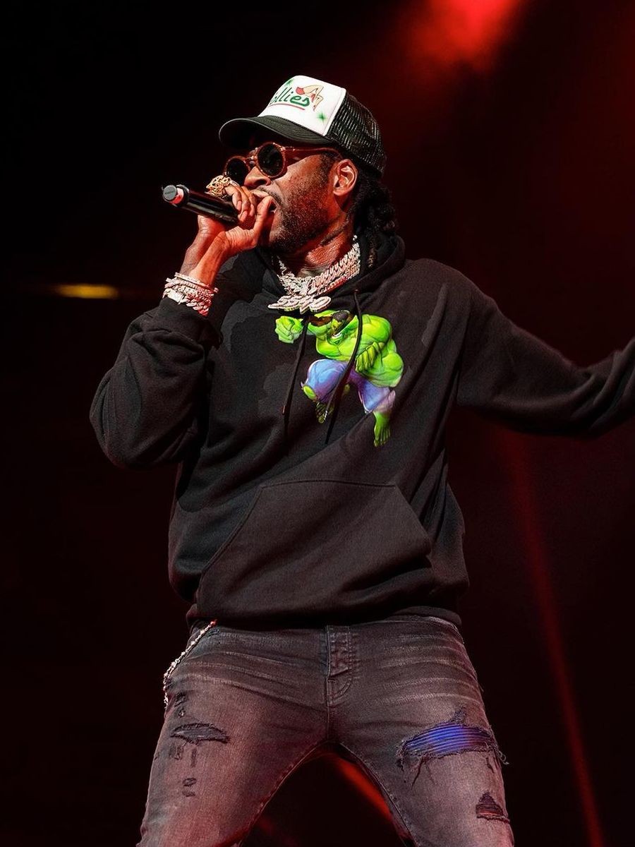 2 Chainz Wearing a Balenciaga x Marvel Hoodie With Amiri Flannel Jeans |  Incorporated Style