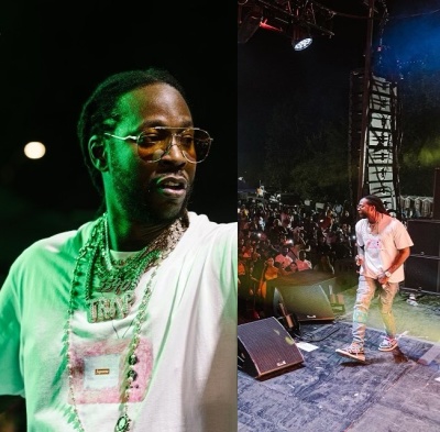 2 Chainz Wearing A Supreme Tv Logo Tee With Amiri Quilt Jeans And Louis Vuitton Sneakers