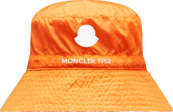 2 Moncler 1952 Orange Nylon Packable Bucket Hat