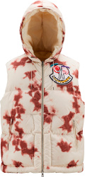 2 Moncler 1952 White And Burgundy Tie Dye Nene Down Puffer Vest H20921a00027m2010s04