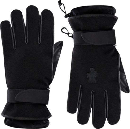 3 Moncler Grenoble Black Ski Gloves