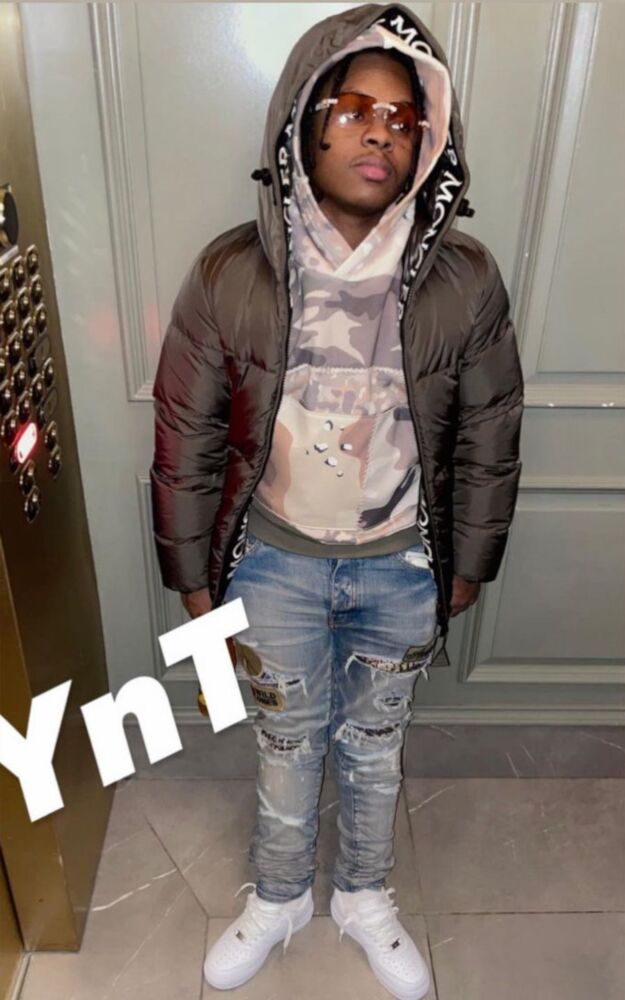 42 Dugg Wearing a Moncler Puffer With Amiri Hoodie & Jeans