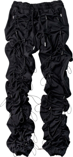 99%is Black Allover Bungee Cord Pants