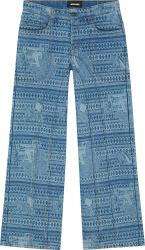 Ahluwalia Blue Denim Patterned Kampala Jeans