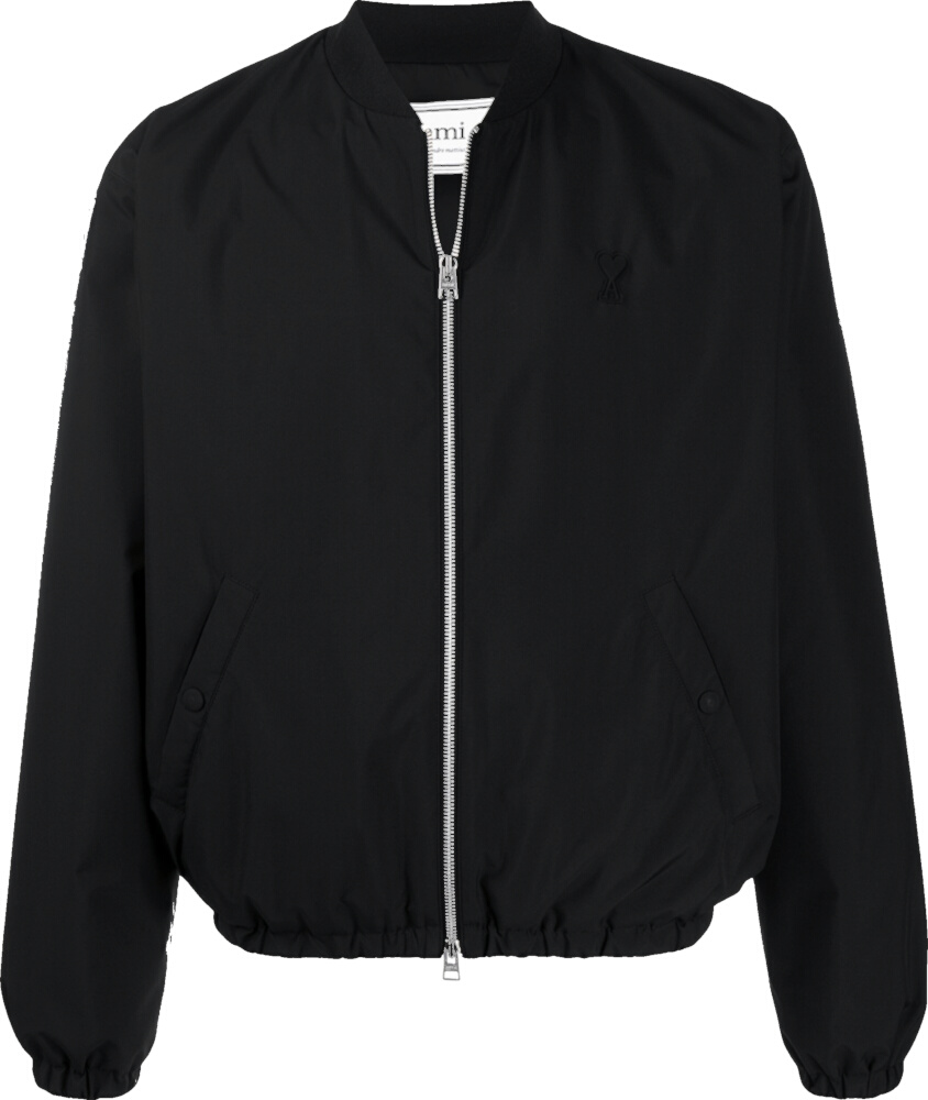 Ami Black 'de Coeur' Bomber Jacket | Incorporated Style