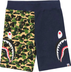 Green Camo & Navy Split Shark Sweatshorts