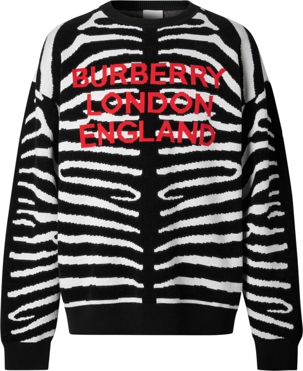 Burberry Black & White Zebra Striped Sweater | Incorporated Style