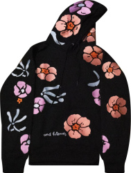 Chris Pyrate Black Flower Embroidered Hoodie