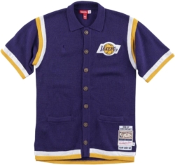 Mitchell & Ness x CLOT L.A. Lakers Purple Knit Warm-Up Shirt