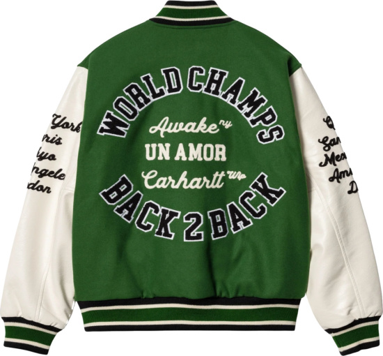 Awake NY x Carhartt WIP Green Varsity Jacket | INC STYLE