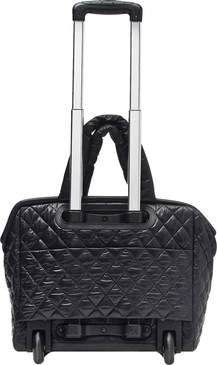 Chanel Quilted Case Carry On Trolley Travel Coco Cocoon Black Luggage Bag