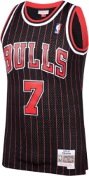 Chicago Bulls Toni Kukoc Black And Red Pinstripe Jersey
