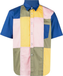 Comme Des Garcons Homme Deux Multicolor Paneled Shirt