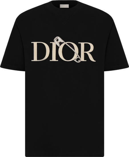 Dior X Judy Blame Safetypin Embroidered Black T Shirt 043j625b0554 C981
