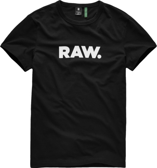 G Star Black Raw Logo Print T Shirt