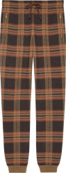 Brown Check Wool Joggers