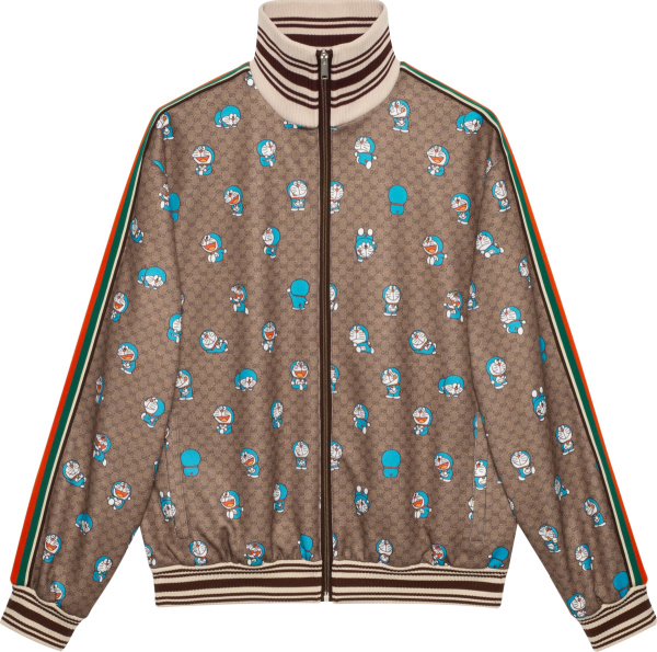 Gucci X Doraemon Beige Gg Track Jacket 654938 Xjdex 2138