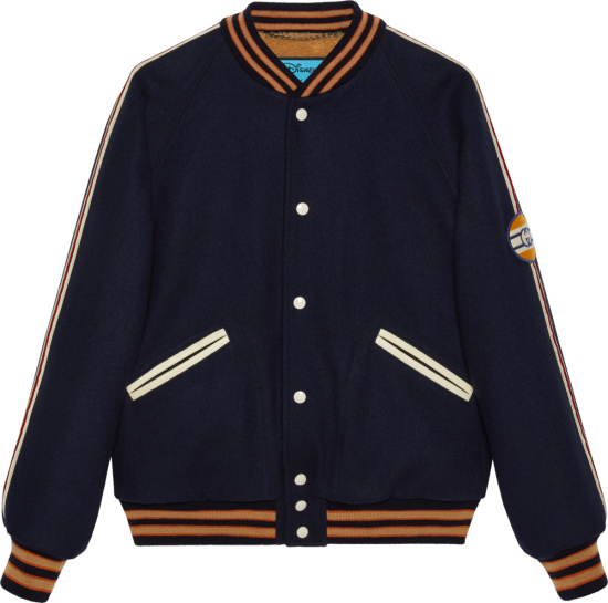 Gucci x Disney Navy Donald Duck Varsity Jacket | Incorporated Style