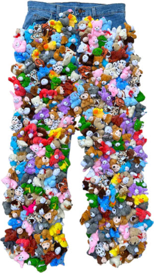 Le Reve Nazam Allover Stuffed Animal Jeans