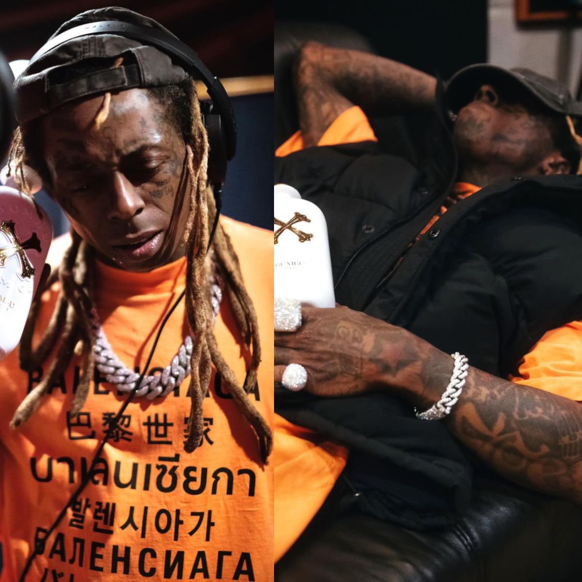 Lil Wayne Wearing a Balenciaga Outfit In Bambu Rum Ad