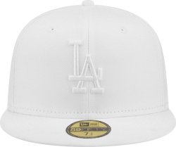 Los Angeles Dodgers New Era White On White 59fifty Fitted Hat