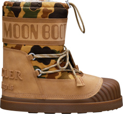 Moncler x Palm Angels x Moon Boots Beige Camo 'Shedir' Boots