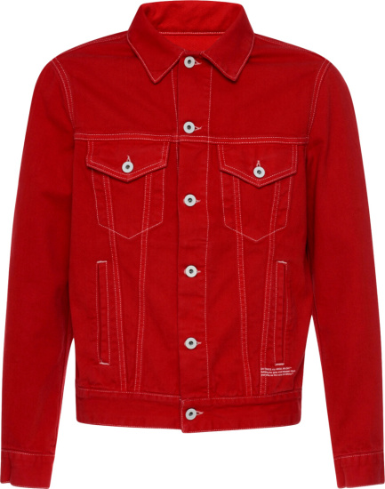 Off-White Red Denim Skull Jacket | Incorporated Style