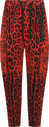 Red Leopard Cargo Jogging Pants