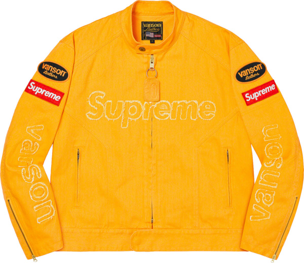 Supreme X Vanson Leathers Cordura Denim Jacket Yellow