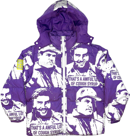 Thats A Awful Lot Of Cough Syrup X Asaali Purple Puffer Jacket