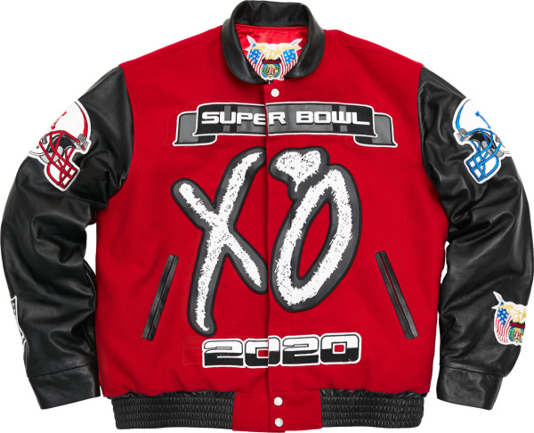 The Weeknd X Jeff Hamilton Xo Super Bowl Lv Red Jacket