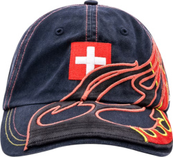 Navy Swiss Flag Flames Hat