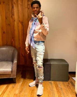 A Boogie Wearing A Dior Hoodie Sneakers Scarf With Amiri Jeans And Hermes Belt