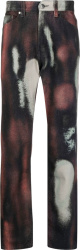 Brown & Green Abstract Print Jeans