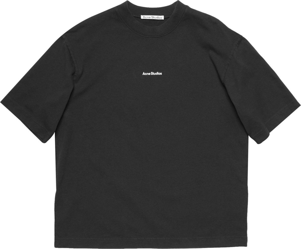Acne Studios Black Faded Small-Logo T-Shirt | INC STYLE
