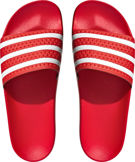 Adidas Red 'Adilette' Slides | Incorporated Style