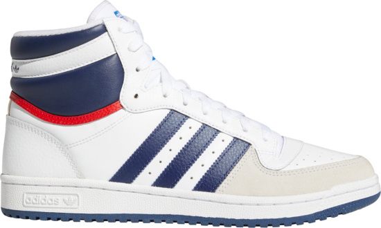 Adidas Top Ten Hi White Navy And Red Sneakers