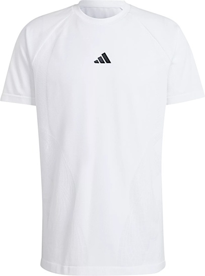 Adidas White Middle Logo Aeroready T Shirt
