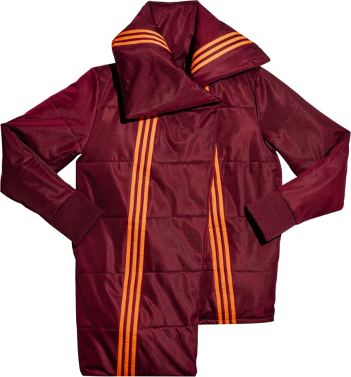 Adidas x Ivy Park Maroon Asymmetrical Puffer Jacket | Incorporated Style