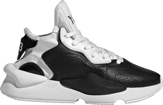 Adidas X Y 3 Black And White Leather Kaiwa Sneakers