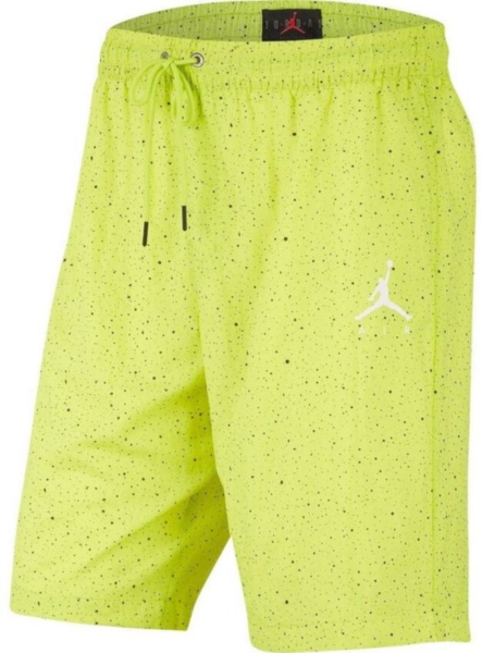 Air Jordan Neon Yellow With Black Speckled Shorts