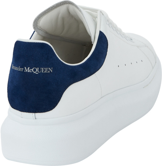 Alexander McQueen White & Blue Suede 'Oversized' Sneakers | Incorporated  Style