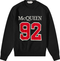 Alexander Mcqueen Black 92 Logo Knit Sweater