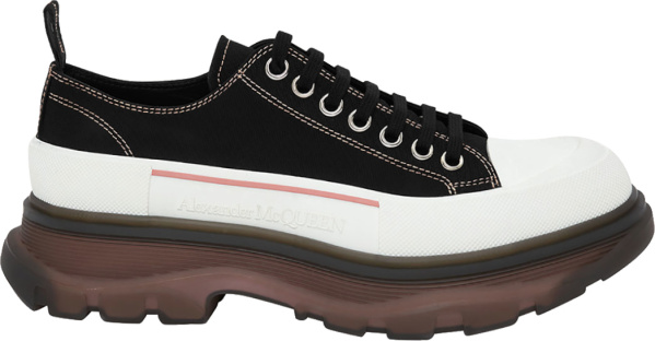 Alexander Mcqueen Black And Clear Sole Low Top Tread Slick Sneakers