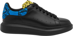 Black & Multicolor-Snakeskin 'Oversized' Sneakers