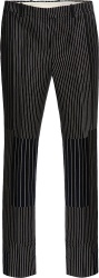 Alexander Mcqueen Black And Navy Pinstripe Patchwork Pants