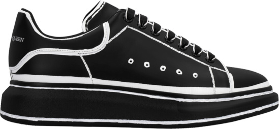 Alexander Mcqueen Black And White Outlined Sneakers